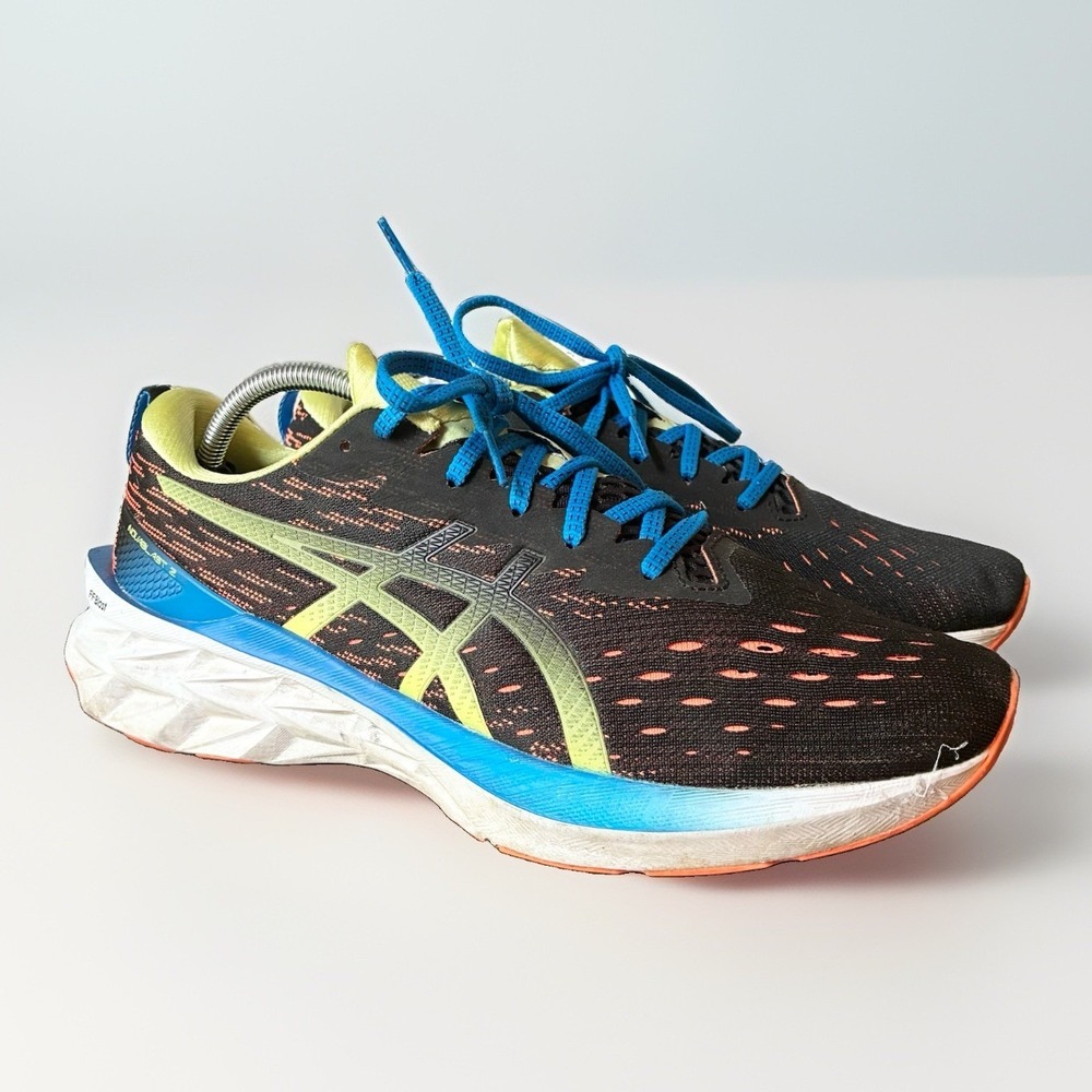 Asics Novablast 2 Cushioned Running Walking Shoes Black Orange Mens 11.5